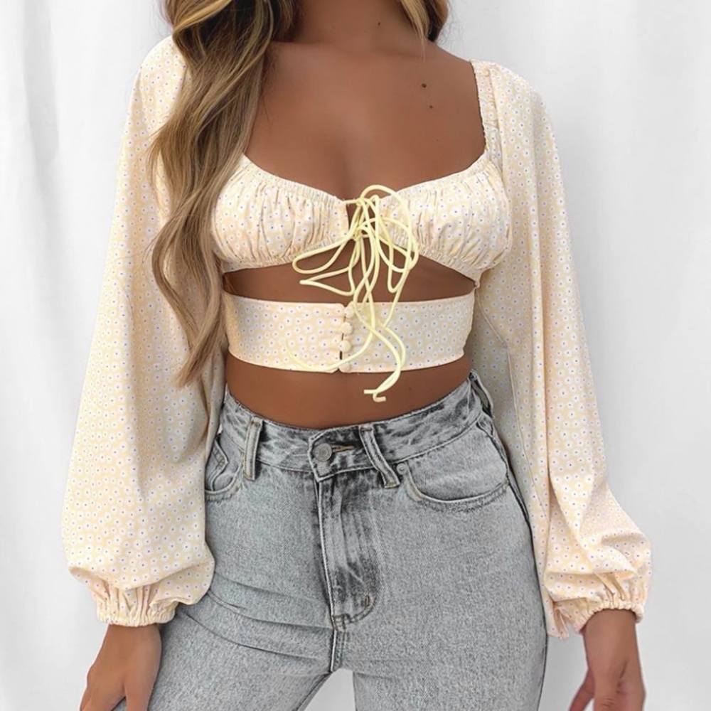 Whitefox Boutique “one way ticket” crop top.